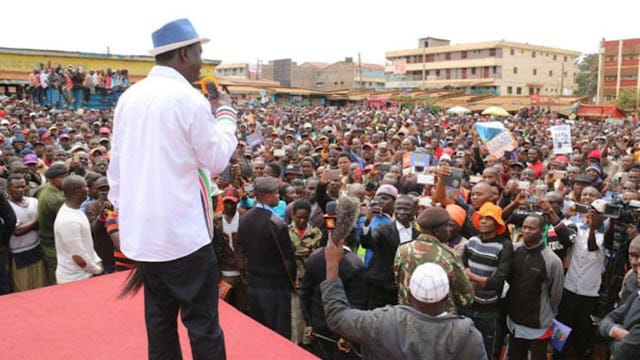 Raila Odinga back to protests after a claimed fake bipartisan talk, starts in Kamukunji