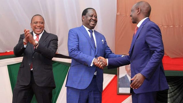 Raila, Ruto and Wajackoyah meet Wafula Chebukati over August 9 polls.