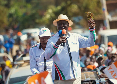 Raila in Meru with the NASA team. PHOTO | Courtesy