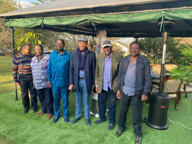 Raila Odinga, Peter Kenneth, Francis Atwoli and James Orengo photo Raila Odinga pushes for party disciplinary action on the Senators who will oppose revenue formula