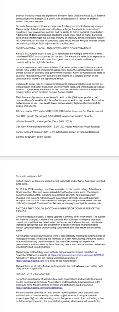 Moody's has downgraded Kenya Moody's has downgraded Kenya