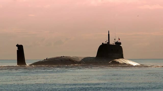 Russian nuclear submarine off the coast of the United Kingdom