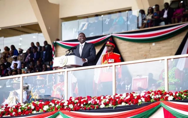 President William Ruto at Kasarani stadium President William Ruto at Kasarani stadium