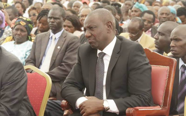 Deputy President William Ruto in Nakuru at the burial of Sergeant Kipyegon Kenei. PHOTO | FILE Deputy President William Ruto in Nakuru at the burial of Sergeant Kipyegon Kenei. PHOTO | FILE