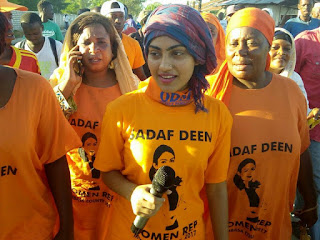 Sadaf Deen with her supporters in Bagla Mombasa. PHOTO | Courtesy