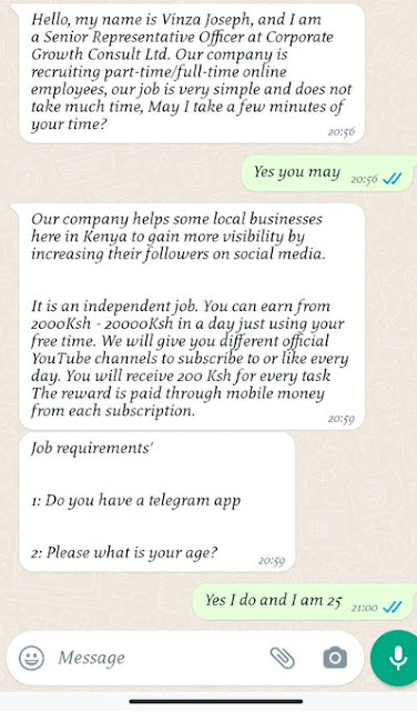 Jumia Scam: Scammers promise daily salary of Sh 8800 for Youtube, Jumia, Amazon screenshot tasks