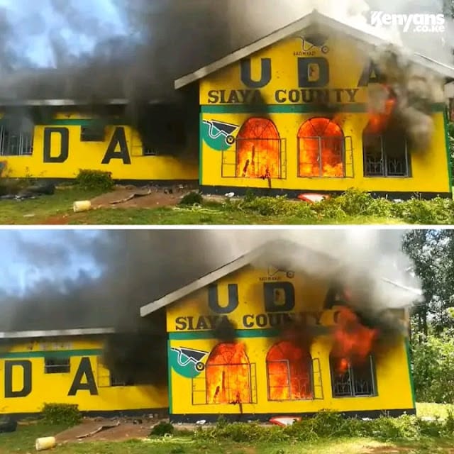 Siaya UDA offices burnt down