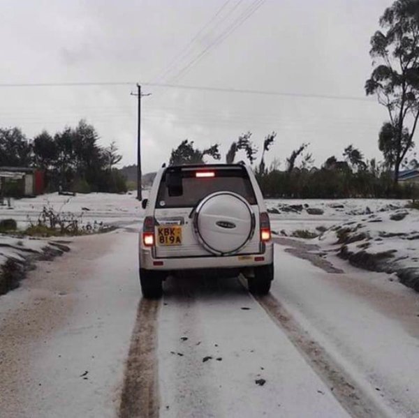 Snow in Kenya. PHOTO | FILE Snow in Kenya. PHOTO | FILE
