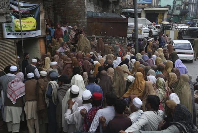 There was a stampede for free flour on Thursday, the first day of the Ramadan fasting month There was a stampede for free flour on Thursday, the first day of the Ramadan fasting month