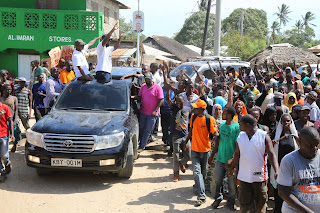 Joho and other coastal Governors chased away at Mpeketoni in Lamu. PHOTO | Courtesy