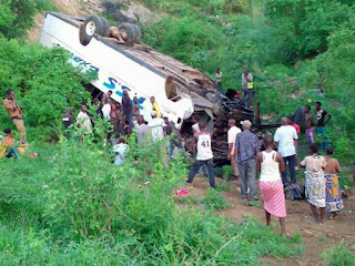 TSS bus had an accident at Bonje. PHOTO | John TSS bus rolled several times at Mazeras. PHOTO | John
