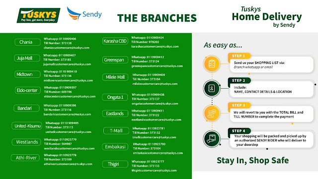 Tuskys WhatsApp and Till numbers list provided from the tuskys branches Tuskys WhatsApp and Till numbers list provided from the tuskys branches