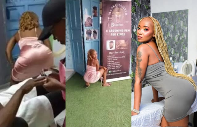 Man’s Chamber Barbers and Spa twerking owner Mwende Frey opens a branch with cute twerking ladies