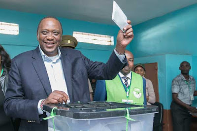 Uhuru Kenyatta cast his vote at Gatundu. PHOTO | FILE