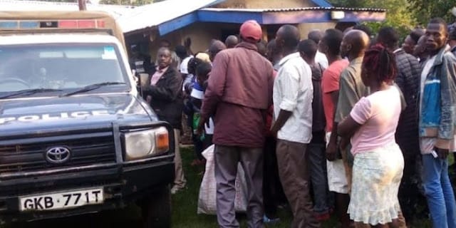 Police at thecrime scene Man who documented his wife’s death on social media found dead in Thika