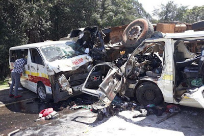 Wreckage of Modern Coast bus that was involved in the crash a the Sachangwan blackspot. The bus was headed to Kampala from Nairobi. PHOTO | MAGDALENE WANJA | NMG Wreckage of Modern Coast bus that was involved in the crash a the Sachangwan blackspot. The bus was headed to Kampala from Nairobi. PHOTO | MAGDALENE WANJA | NMG
