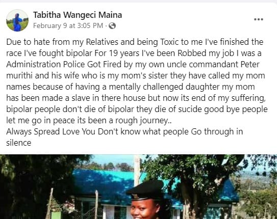Cop posts suicide note on Facebook after being fired from the Police Service, commits suicide
