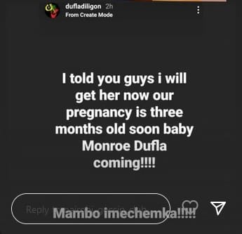 Dufla Diligon and Huddah Monroe photo Huddah Monroe pregnant, Dufla Diligon boasts of impregnating the petite socialite