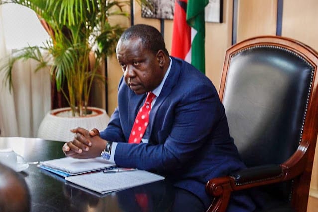 Fred Matiang’i at the DCI after jetting back from United Kingdom –  Danstan Omari