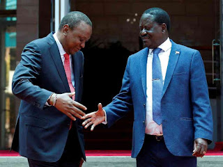 Sweet President Kenyatta and Rt Raila Odinga uniting handshake becomes sour,  failure to agree on the referendum