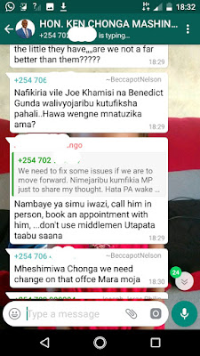 Ken Chonga leaked WhatsApp Messages.- Kilifi south Ken Chonga leaked WhatsApp Messages.- Kilifi south