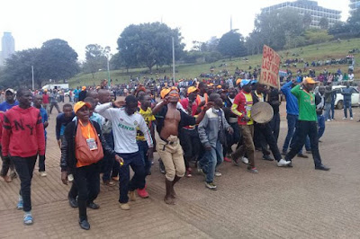 NASA supporters challenge Mike Sonko orders, stream into Uhuru Park forceful, Nairobi.  #NASADemos