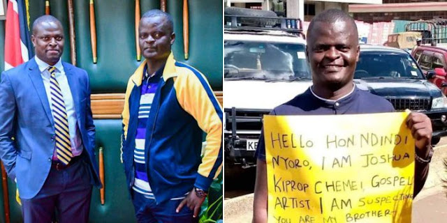 Joshua Kiprop Chemei, Ndindi Nyoro lookalike criticizes MP for being given Sh100K