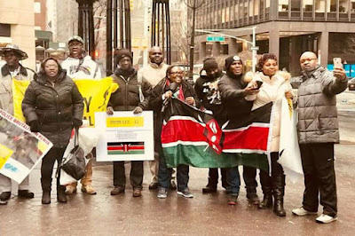 Raila Odinga:  Kenyans in America protest over Opposition crackdown in Kenya in US-UN offices