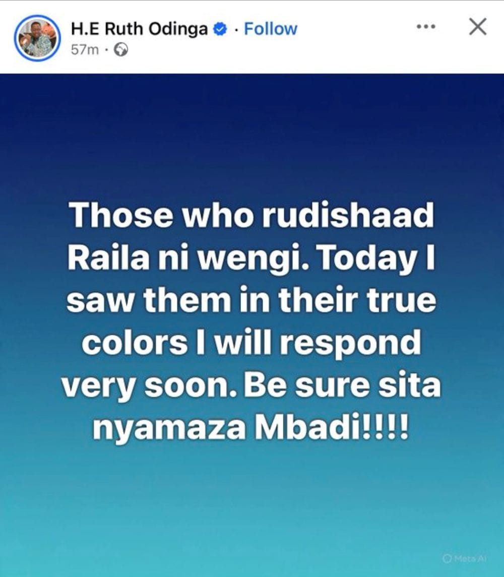 Ruth odinga message