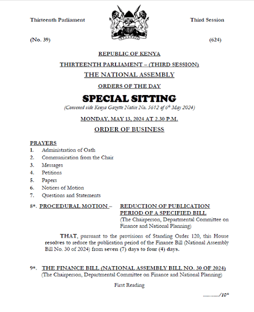 Parliamentary sitting report photo