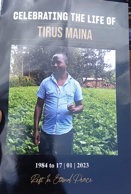 Tirus Maina Gikonyo eulogy reads without wife and children Tirus Maina Gikonyo eulogy reads without wife and children