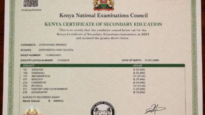 KCSE certificate