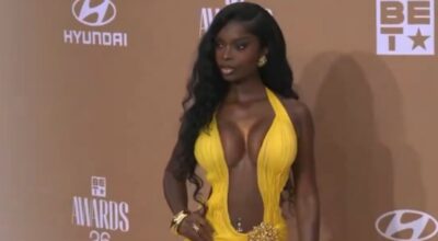 Olandria arrives to the #BETAwards red carpet